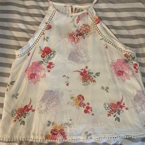 Floral White Top by Mudd